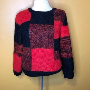 NanSport Black & Red Vintage Sweater, Size M